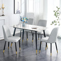 Small Dining Table Set for 4, Dining Room Table Set for 4, Sintered Stone Kitchen Table Top and Modern Chairs Set of 4 for Kitchen Dining Room, Small Space