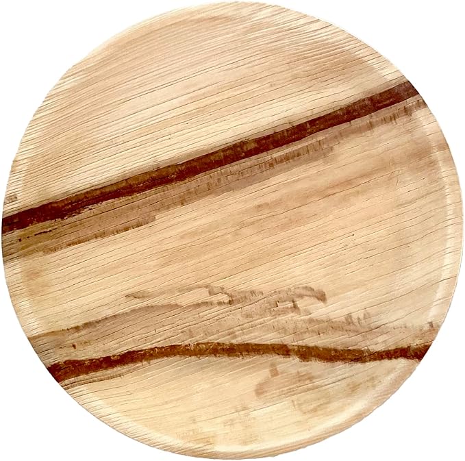 NEATtable Palm Leaf Plates | Disposable & Compostable | Eco Friendly & 100% Natural | Great for Outdoor Events, Wedding, Party, Barbecues | 10-inch Round Plate, Pack of 25