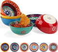 BCS Ceramic Salsa Bowls Set of 6 Small Pinch Bowls for Dipping, Cooking Prep & Charcuterie Board, Soy Sauce Dish, Multicolor Handmade Decorative Mini Serving Dishes Dishwasher Safe (3.2''-3 oz)