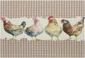 Rustic Rooster Placemat Set, Vintage Boho Farmhouse Colorful Watertcolor Chicken Pink Plaid Pattern Home Decor Table Mats for Dining Room Kitchen Party (17x12in) x6P