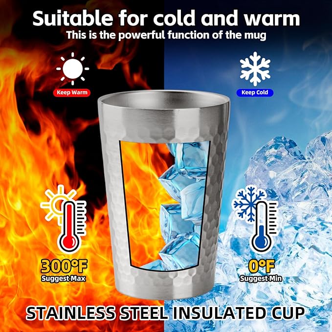 5 Pack 12 oz Stainless Steel Insulated Cup, Honeycomb Double Wall Vacuum Small Metal Cup, Reusable Camping Cups Unbreakable Indoor Outdoor for Party, Home, Office, BBQ, Silver