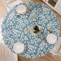 Walrus Round Vinyl Fitted Tablecloth with Flannel Backing Elastic Edge Design Table Cover Waterproof Oil-Proof PVC Table Cloth Stain-Resistant Best for 37"-44" Round