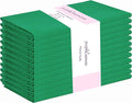 PurpleEssences Set of 12 Cloth Dinner Napkins 100% Cotton 18x18 Inch - Soft Durable Washable - Ideal for Farmhouse Party Christmas Holiday Winter - Perfect Everyday Use Table Linen - St Patricks Green