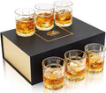KANARS Crystal Whiskey Glasses, Set of 6 Premium Rocks Glasses in Elegant Gift Box, 10 Oz Old Fashioned Glass Tumblers for Bourbon, Scotch, Irish Whisky, Cocktails, Vodka, Liquor Drinking, Men Gifts