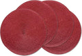 AHHFSMEI Round Braided Placemats 15 Inch Round Table Mats for Dining Tables Natural Woven Heat Resistant Place mats Set of 4 (Burgendy Red,4)