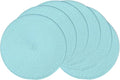AHHFSMEI Round Braided Placemats 15 Inch Round Table Mats for Dining Tables Natural Woven Heat Resistant Place mats Set of 6 (Light Teal)