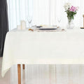 D'Moksha Homes Ivory Linen Tablecloth for Rectangle Tables 60 x 90 Inch - 100% Pure Linen Ivory Table Cloth - Classic Hemstitch, Machine Washable Tablecloth for Valentines, Spring, Easter