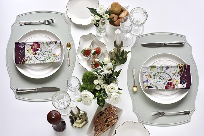 Rommy & Co. Premium Silicone Placemats, Set of 2 (Silver Sage)
