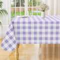misaya Rectangle Waterproof Vinyl Table Cloth, Buffalo Flannel Backed Tablecloth, Wipeable Plastic Table Cover for Dinner, Kitchen, Outdoor (54" x 78", Lavender and White)