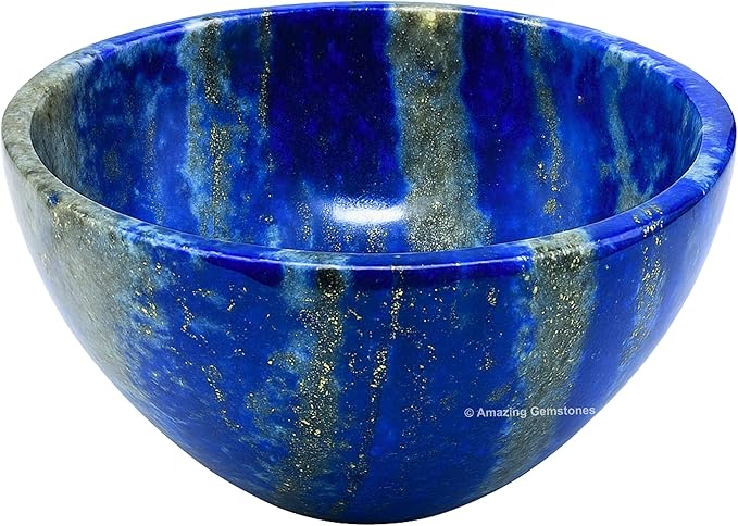 Lapis Lazuli Crystal Bowl - 2 Inch Decorative Bowls for Room and Home Decor - Gemstone Healing Crystals for Elegant Display, Positive Energy Balance and Gift