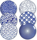 Selamica Ceramic Dessert Plates,7 Inch Small Plates, Appetizer Plates for Kitchen, Set of 6, Microwave Dishwasher Safe, Vintage Blue
