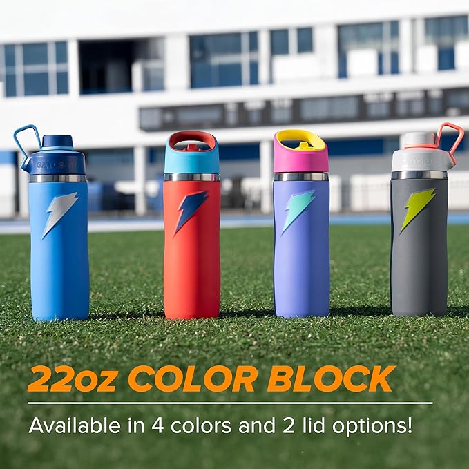 Gatorade 'Overtime' 22oz Stainless Steel Water Bottle, Straw Cap, Purple/Pink