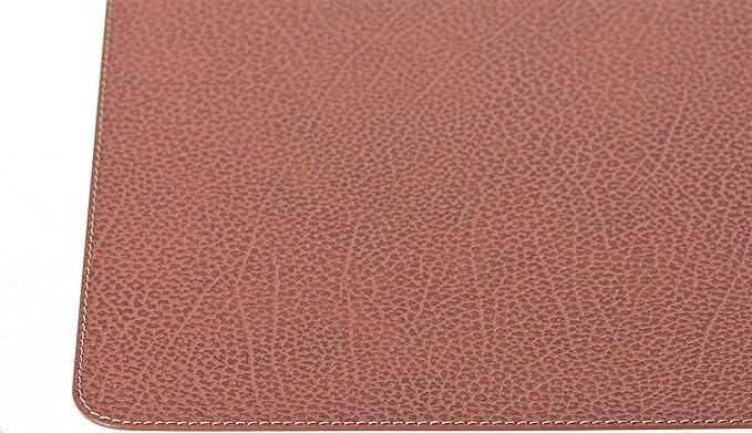 Nikalaz Set of 4 Placemats and 4 Coasters Made of Recycled Leather (18''x13'', Dirty Brown)