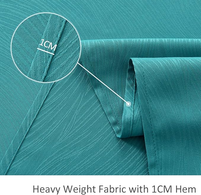 maxmill Jacquard Table Cloth Swirl Design Water Proof Wrinkle Free Water Proof Heavy Weight Soft Tablecloth Decorative Fabric Table Cover for Outdoor and Indoor Use Rectangular 60 x 104 Inch Teal