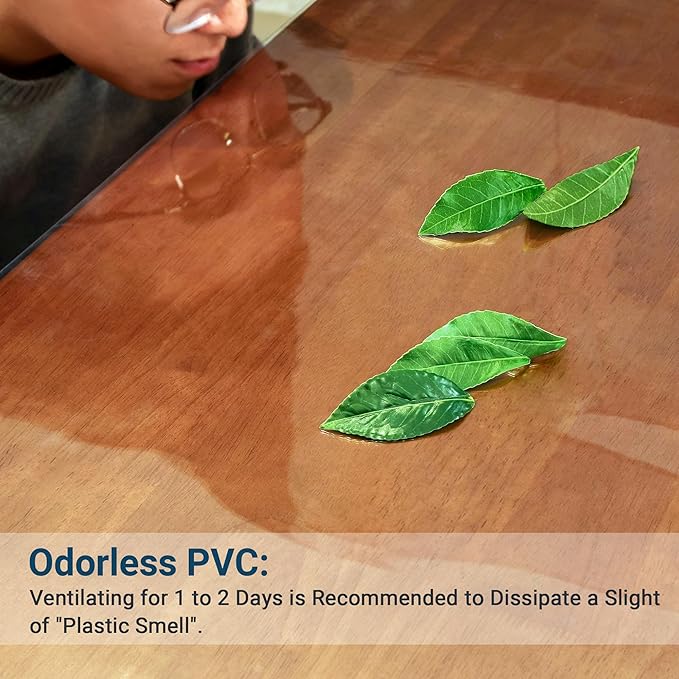 Clear Table Cover Protector Rectangle 42 x 84 Inch, 1.5mm Transparent Plastic Table Protector Waterproof, Anti-Scratch Clear Desk Mat for Office Desktop Dresser Dining Table, FDA Compliant