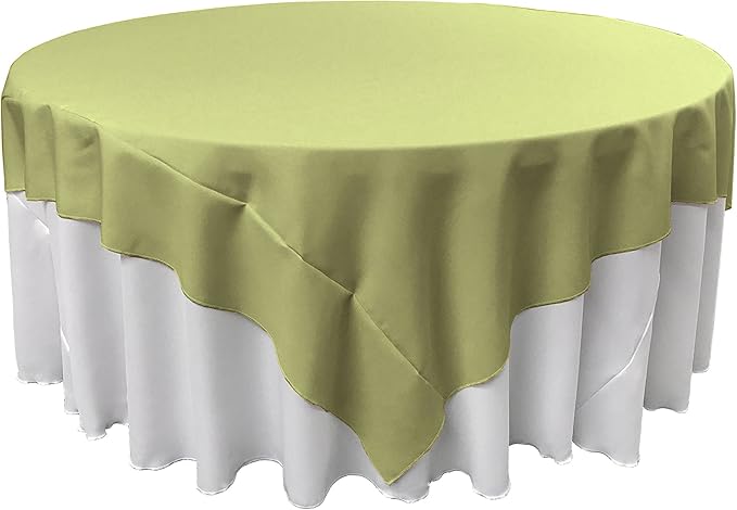 LA Linen Polyester Poplin Washable Square Tablecloth, Stain and Wrinkle Resistant Table Cover 72x72, Fabric Table Cloth for Dinning, Kitchen, Party, Holiday 72 by 72-Inch, Sage