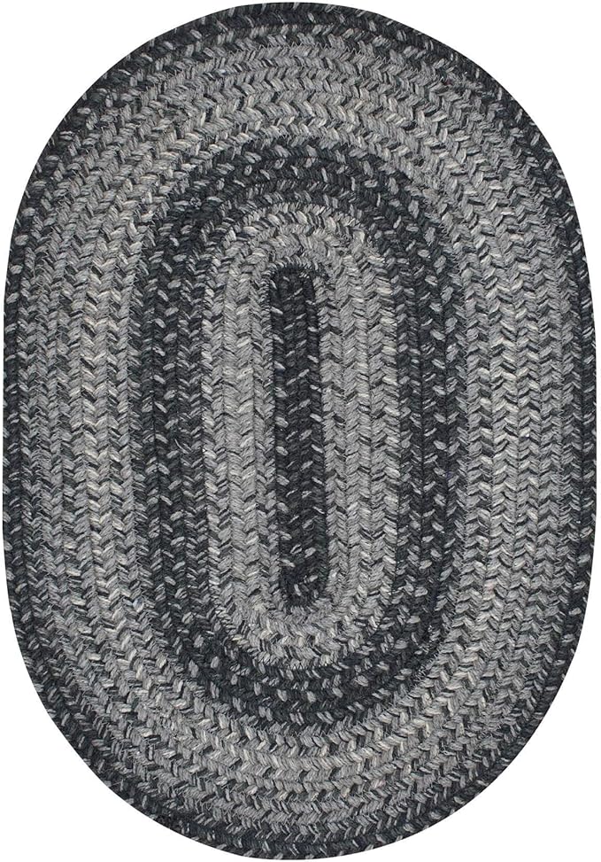 Homespice Flint Hill Jute Braided Oval Placemats, Warm Primitive Decor, Set of 6, 13x19 Grey Table Mats - Vibrant Colors, Durable, Easy to Clean and Protects Furniture