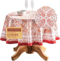 Maison d' Hermine Table Cloth Round Table 100% Cotton 69 Inches Fall Tablecloth Reusable Everyday Use for Thanksgiving Christmas Decorations Dining Farmhouse Party (Orient)