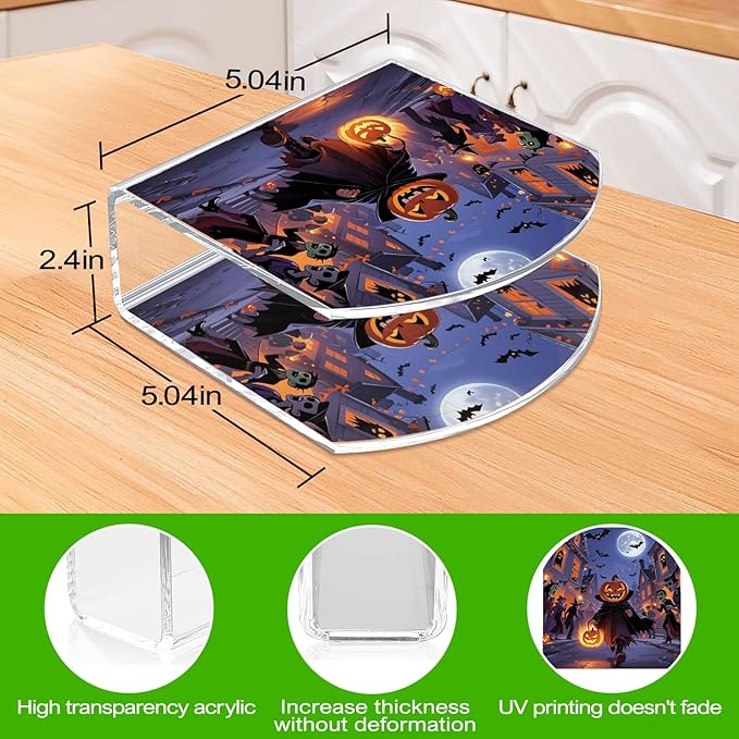 Halloween Decor Napkin Holder for Table, 2 Pack 5"x5" Spring Paper Holder for Kitchen, Party, Dining Restaurant, Bar Summer Rustic Cocktail Paper Napkin Dispenser for Table Decoration Gift