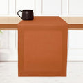 D'Moksha Homes Linen Rust Table Runner 36 Inches - 100% Pure Linen Small Table Runner 14 x 36 Inch for Dresser, Coffee Tables, Spring, Easter - Machine Washable