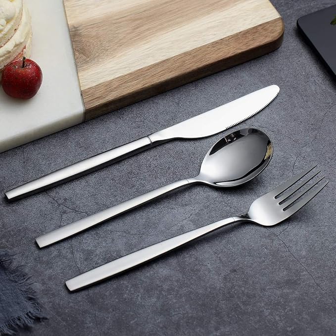 Berglander Flatware Set 40 Pieces, Stainless Steel Flatware Set, Silverware Set Service For 8