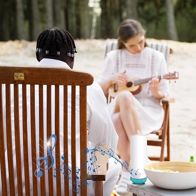 20oz-12pack Luminous Green Bluetooth music Sublimation Tumbler Blank with Straw, Slider Lid, Double-Wall Stainless Steel Vacuum Insulation, Removable Rechargeable Wireless Speaker