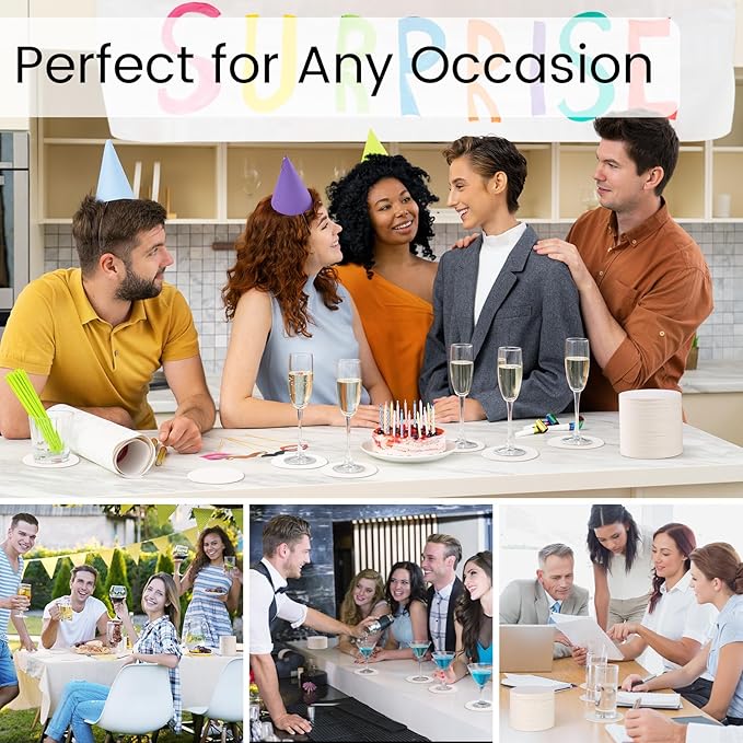800 Pieces Disposable Paper Coasters, GOH DODD Thickened (1.5MM) 4 Inch Bar Coasters Bulk Absorbent Cardboard Blanks for Drinks DIY Arts Crafts Wedding Party Gifts Education, White, Round
