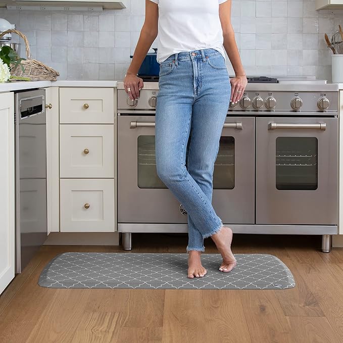 GelPro Elite Premier Gel Anti-Fatigue Kitchen Comfort Floor Mat, 20x48”, Trellis Classic Grey