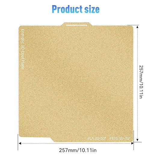 257 * 257mm 2 pcs A1 PEI Build Plate Double Sided Smooth Textured Heated Bed,Flexible Removable Spring Bed Plate for Bambu Lab A1/X1/X1C/X1E/P1P/P1S 3D Printer