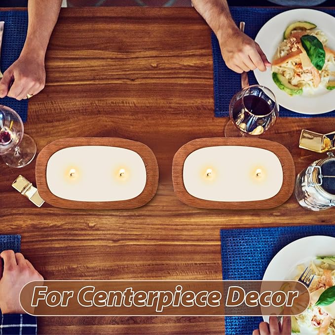 4 Pcs Wooden Dough Bowl Wood Decorative Rustic Wooden Bowls Table Centerpiece for Living Room Home Dining Room Kitchen Decoration(Brown,10'' X 6'' X 2'',Classic)