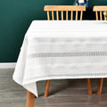 White Cotton Tablecloth for Rectangle Table Heavy Duty Farmhouse Vintage Tablecloth Washable Rustic Table Cover (White, 52''x 98'')