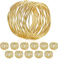 Twisted Wire Mesh Napkin Rings Holders Décor Dinner Party Wedding Christmas Gathering (Gold 12pcs)