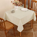 Beige Fabric 52 x 52 Inch Square Tablecloth Faux Linen Textured Water Resistant & Wipeable Card Table Cloth Reusable for Dining Kitchen Patio