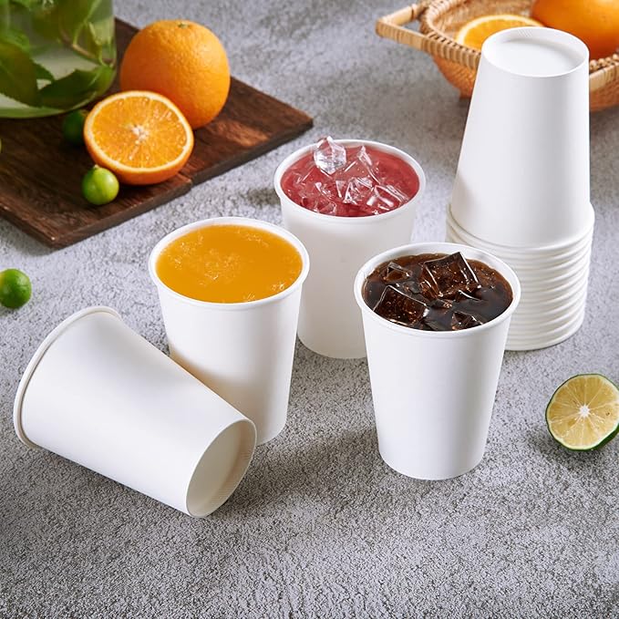 Vplus 500 Pack 12 OZ Paper Coffee Cups, Disposable 12 OZ Coffee Cups With Lids, Cold/Hot Drinking, For Home, Traveling, Stores, Office, And Events