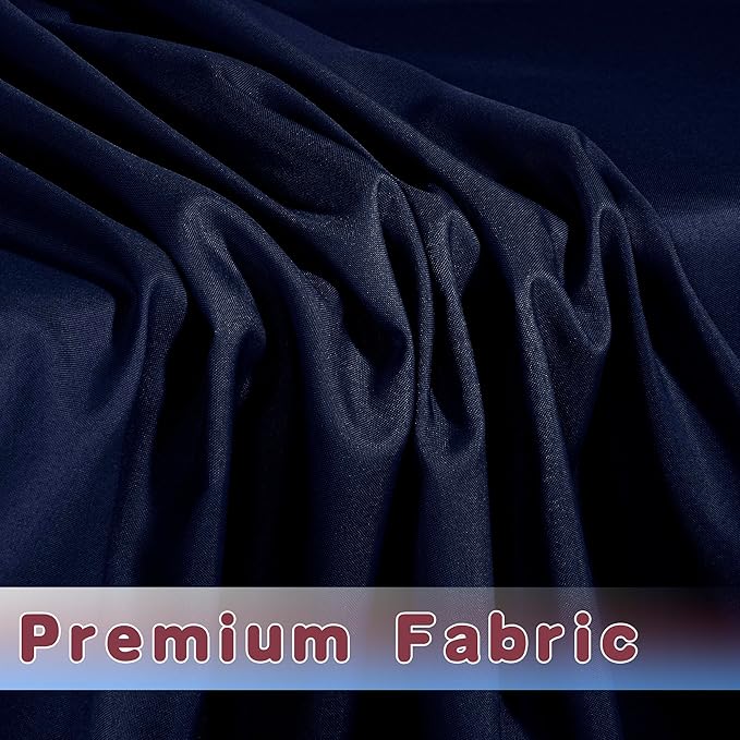 HolidayIdeas 2 Pack Fitted Table Clothes - 48 x 24 Inch - Navy Rectangle Tablecloths for 4 Foot Tables, Polyester Fabric Table Covers for Parties, Holiday Dinner, Wedding, Trade Show