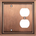 Henne Bery Sunken Pearls Heavy Duty Decorative Wall Plate Switch Plate Outlet Cover (Blank/Duplex, Antique Copper)