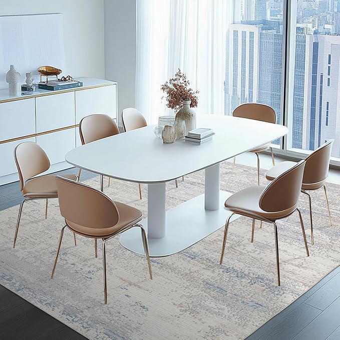 Washable Rugs 5x7 Area Rugs for Living Room- Modern Abstract Rugs for Bedroom,Dining Room,Large Soft Low Pile Carpet with Non Slip Rubber Backing,Neutral Accent Nursery Rug for Home Office