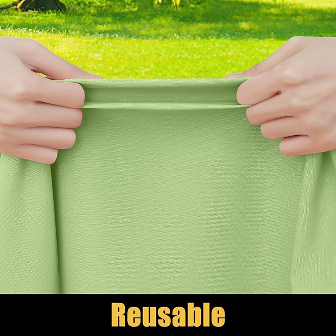 Smiry Rectangle Picnic Table Cloth, Waterproof Elastic Fitted Tablecloths for 8 Foot Tables, Washable Polyester Table Cover for Camping, Indoor and Outdoor (Sage Green, 30"x96")
