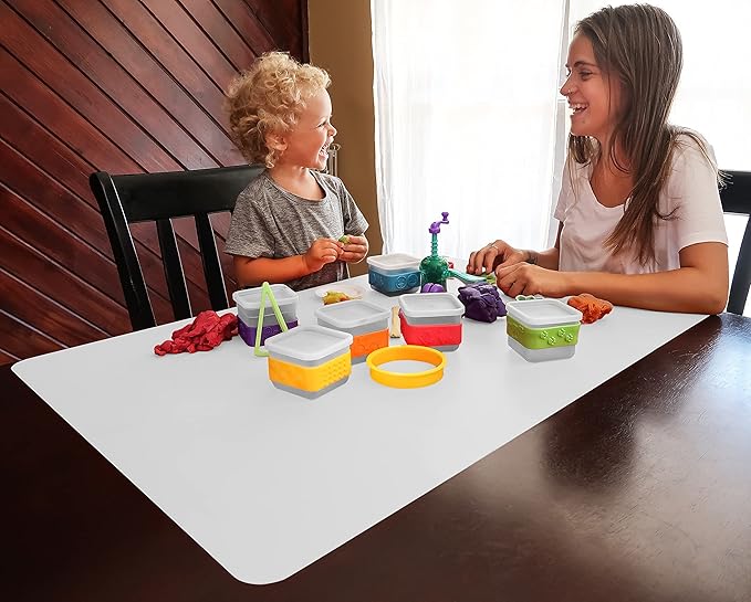 MonsterMat 36x24 Inch Extra Large Silicone Table Protector Craft Mat for Painting, Clay, Projects, Arts and Crafts, Soldering and Resin. Easy Clean Up and Storage. Largest Mat Available. (White)