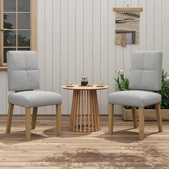 Wooden Dining Chairs Set of 4, Dining Room Chairs with Wood Legs, Cloud-Like Cushion & Reinforcement Structure Design for Kitchen/Living Room/Restaurant, Easy Assembly