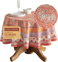 Maison d' Hermine Table Cloth Round Table 100% Cotton 63 Inches Fall Tablecloth Reusable Everyday Use for Thanksgiving Christmas Decorations Dining Farmhouse Party (Harvest Festival)
