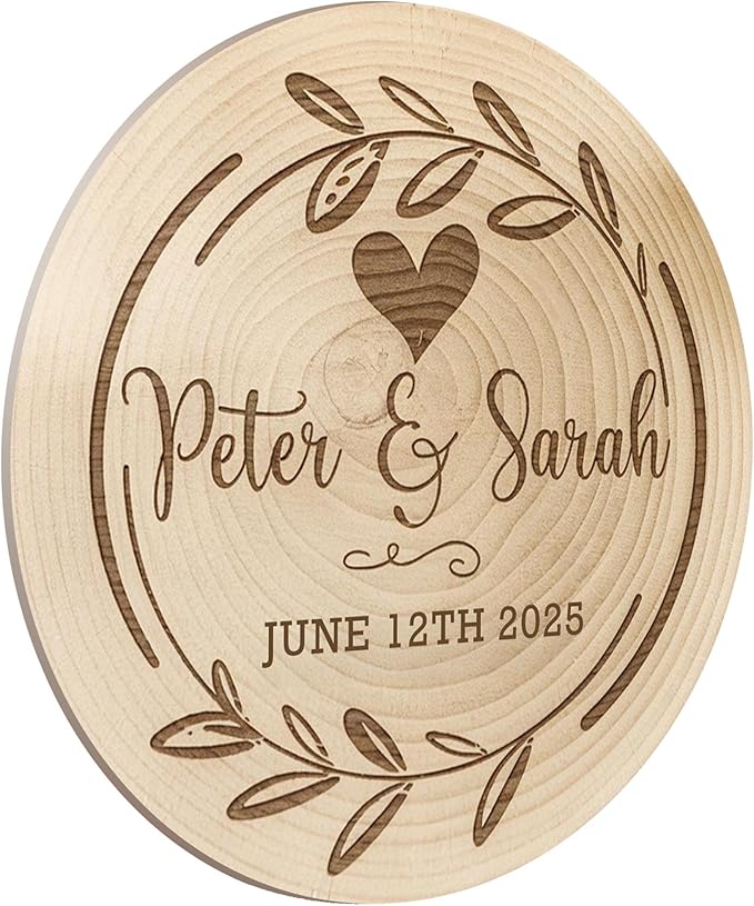 100 Pack Personalized Wedding Coasters, Custom Cardboard Coasters for Drinks with Photo Print and Text, Keepsake Wedding Favors and Gifts for Couples, 3.95" Round (Design 1)