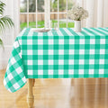 misaya Rectangle Waterproof Vinyl Table Cloth, Buffalo Flannel Backed Tablecloth, Wipeable Plastic Table Cover for Dinner, Kitchen, Outdoor (60" x 102", Green and White)