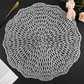 Round Placemats Set of 6, Hollow Out Table Mats Washable Wipeable Vinyl Place Mats for Wedding Party Kitchen Decorations