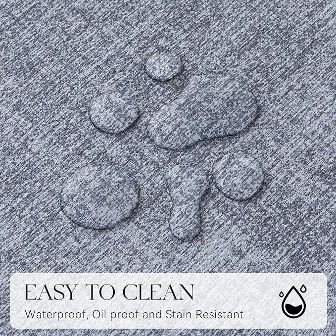 MOSAYT Faux Leather Placemats Set of 6, Heat Resistant Wipeable Washable Vinyl Place Mats with Coasters, Waterproof Oil Proof Table Mats for Kitchen Dining Party Indoor Outdoor, 12" x 17", Sky Blue