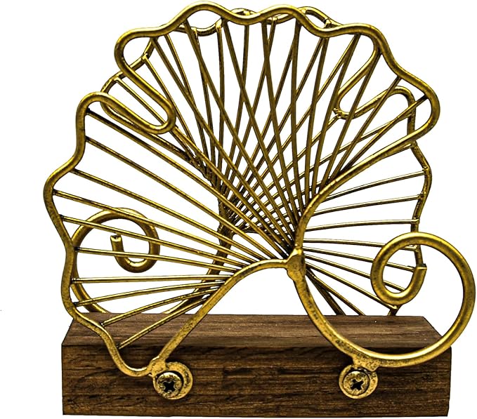 Leaves Vertical Napkin Holder, Contemporary Disposable Paper Hand Tower Storage Tray Caddy, Metal Paper Storage for Kitchen, Stylish Towel Dispenser, Mail Letter Sorter Rack, Document File Organizer
