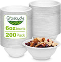 6 oz Small Disposable Bowls, 200 Pack Chili Bowls Disposable, Compostable Paper Bowl For Sauces, Ice Cream, Biodegradable White Bagasse Bowl
