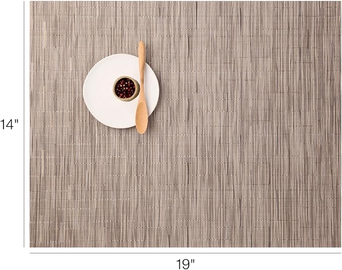 Chilewich Bamboo Placemats Set of 4 - Woven Rectangle Placemats - Reusable, Stain-Resistant, Indoor/Outdoor Tabletop Protection - 19" x 14" - Dune