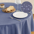 Tablecloth Linen Textured Waterproof & Stain Resistant Table Cloth Wrinkle Free Decorative Fabric Farmhouse Table Cover for Dining/Party/Buffet/Wedding, 60 x 60 Inch, Demin Blue