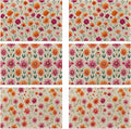 Herbs and Wild Flowers Spring Placemats, Seasonal Summer Placemats 12x18 Inch Waterproof Non-Slip Washable Table Mats for Kitchen Dining Party Table Decor,Set of 6